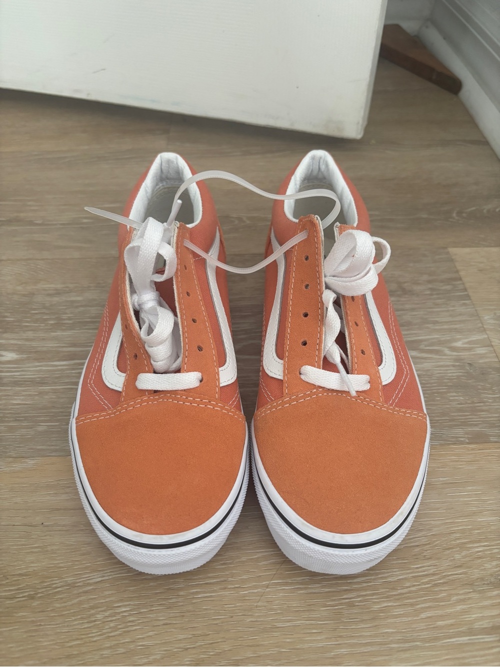 Vans coral and White Old Skool Sneakers